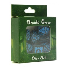 Dobbelstenen Set Druide Zwart/Blauw 7 delig