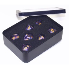 Dobbelst.Set Galaxy Paars Tin doosje Dobbelst.Set Galaxy Paars Tin doosje