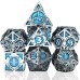 Dobbelst.Set Metaal Silver/Blauw pijlen