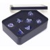 Dobbelst.Set Metaal Silver/Blauw pijlen