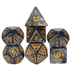 Dobbelst.Set Jumbo Warrior Zwart 7dlg