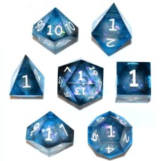 Dobbelst.Set Galaxy Blauw Tin doosje Dobbelst.Set Galaxy Blauw Tin doosje